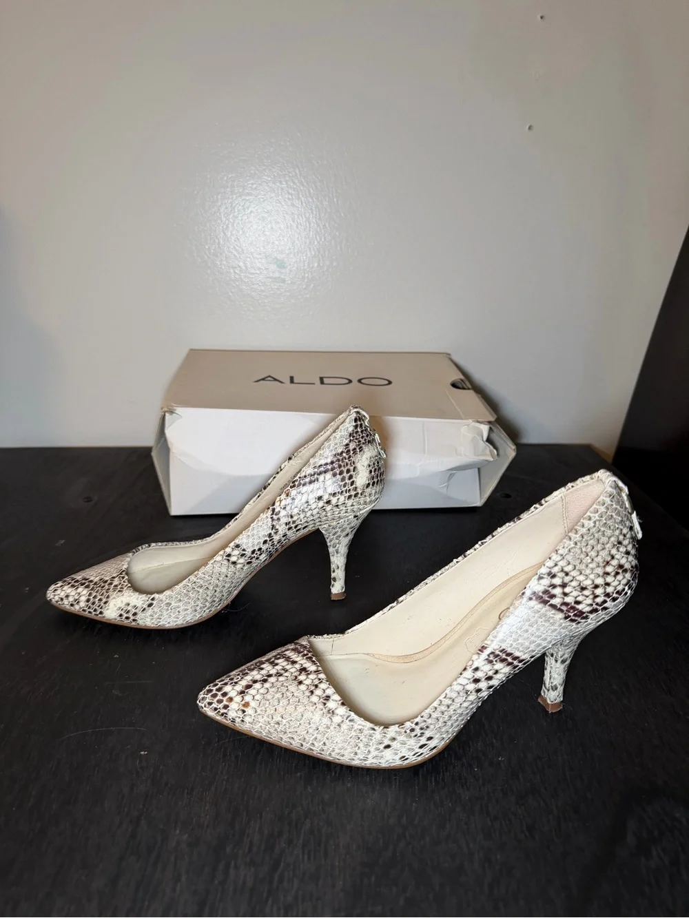 ALDO - NYDIVEN Snakeskin Asymmetrical Pumps
